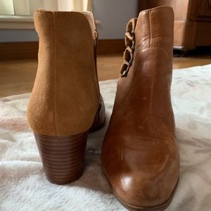 Brown leather boots